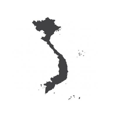 Socialist Republic of Vietnam map silhouette. Vector illustration