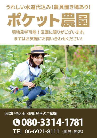安心の野菜を自分の手で、レンタル「ポケット農園」